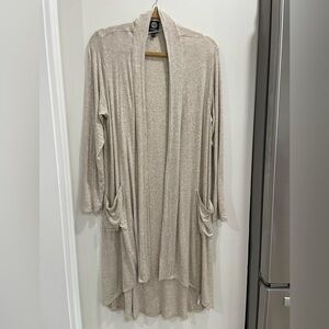 Bobeau Light Tan Open Front Cardigan